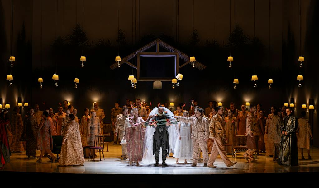 Opera ND I Rusalka: Michajlo Malafij (Princ), Kateřina Kněžíková (Rusalka), Peter Kellner (Vodník), Sbor Národního divadla – foto: Pavel Hejný