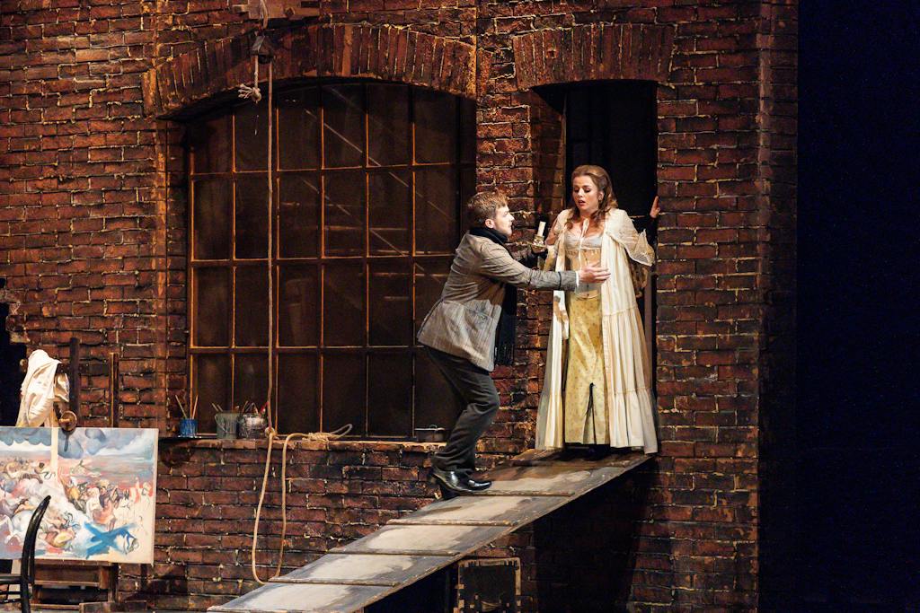 Opera I La bohéme: Petr Nekoranec (Rodolfo), Jana Sibera (Mimi) – photo: Zdeněk Sokol